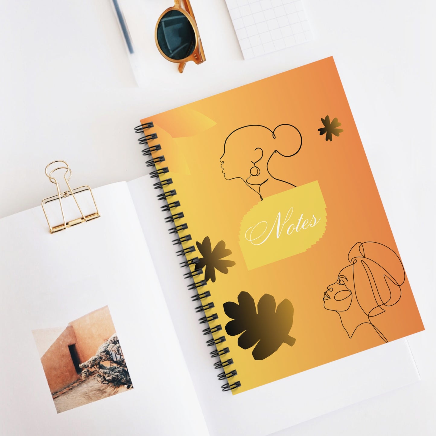 Amber Spiral Notebook - College Ruled Lines 6"x8"