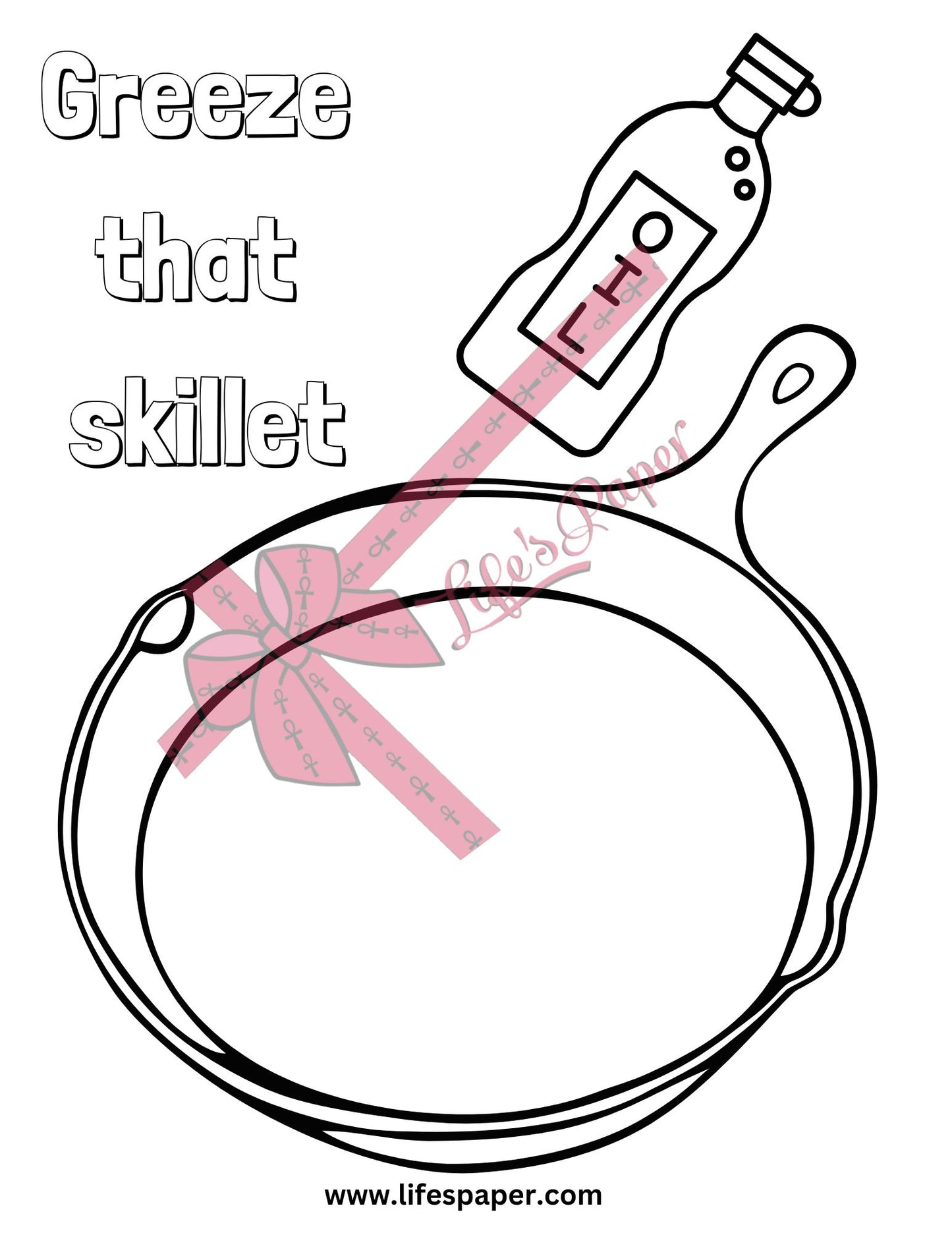 I Lift Forks Printable Coloring Page-Greeze Skillet-Printable PDF