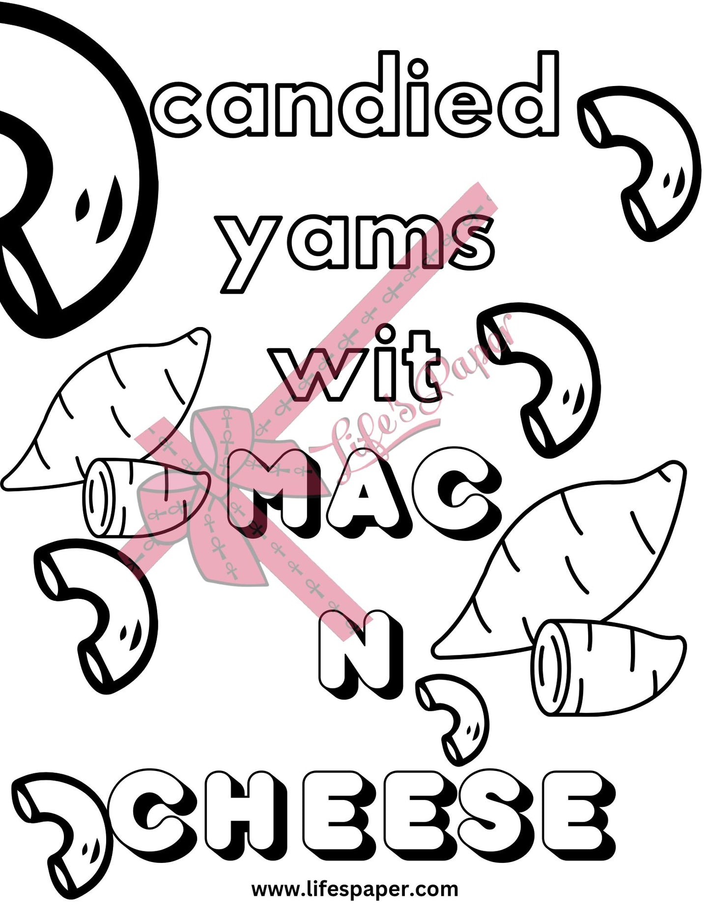 I Lift Forks Printable Coloring Page-MacNCheese-Printable PDF