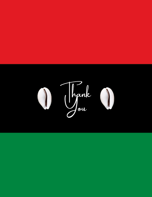 Cowrie Shell Thank You Greeting Card, Life's Paper-3 Pack