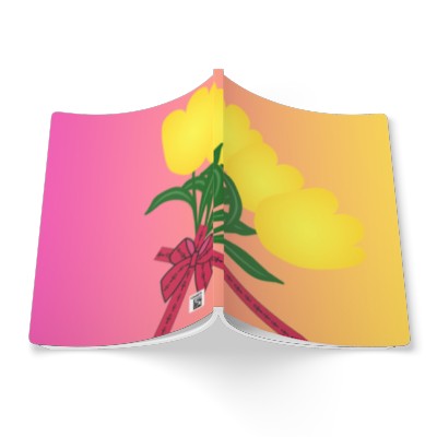 Yellow Tulip Bouquet-Softcover Ruled Lines 6"x8"