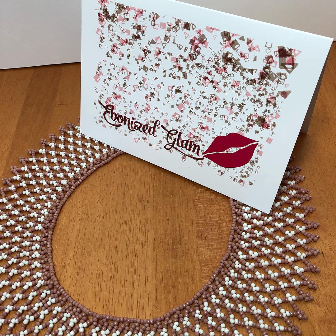 Ebonized Glam Greeting Card-Glitter (single greeting card)