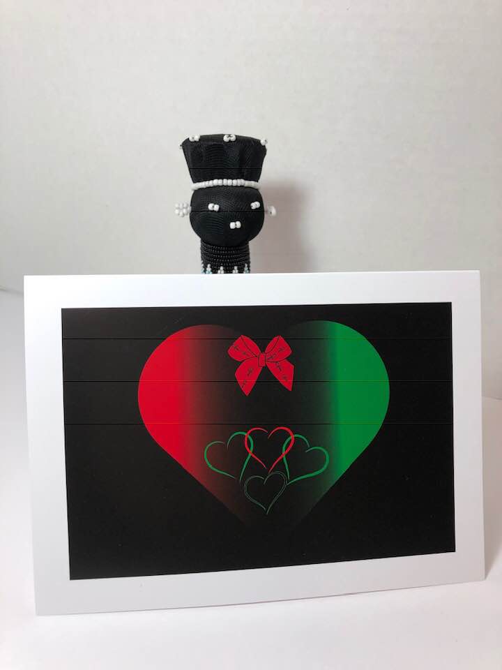 Black Love Greeting Card-Single Greeting Card) With White Border (Blackmas Stationery Collection)