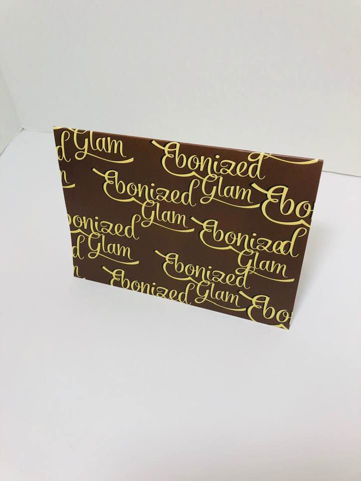 Ebonized Glam Greeting Card-Chocolate-Eggshell Lettering (single greeting card)