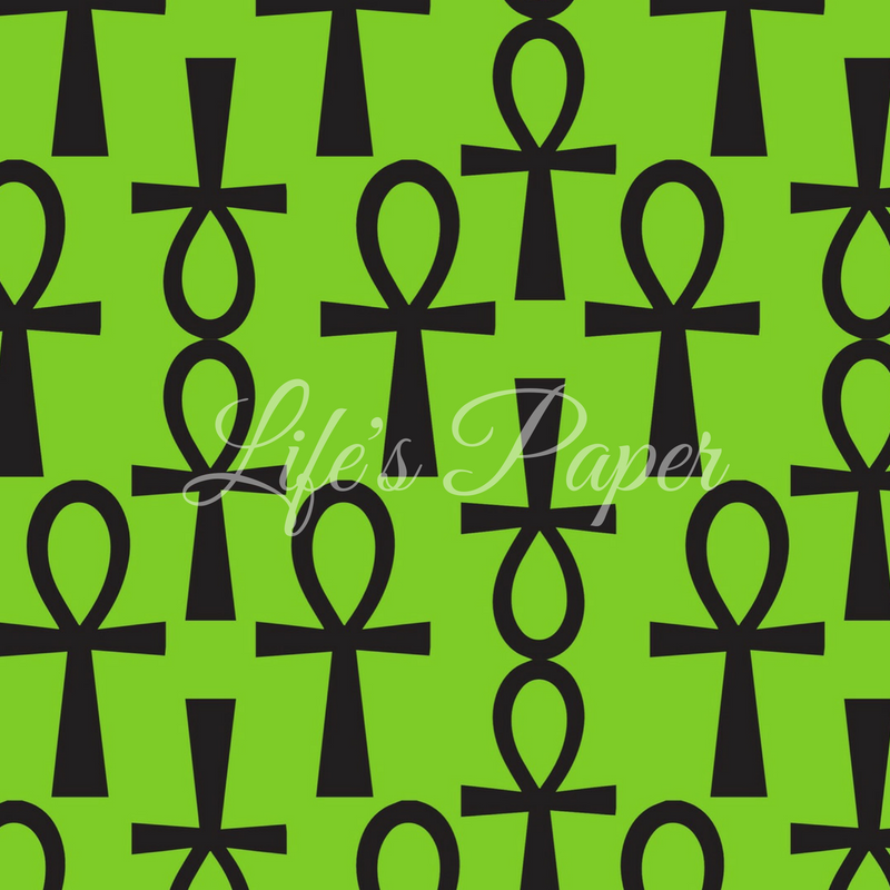 Ankh Green Gift Wrap Paper (Blackmas Stationery Collection)