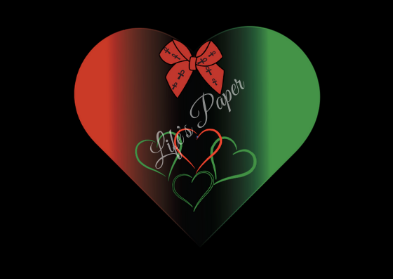 Black Love Greeting Card-(single greeting card) No Border