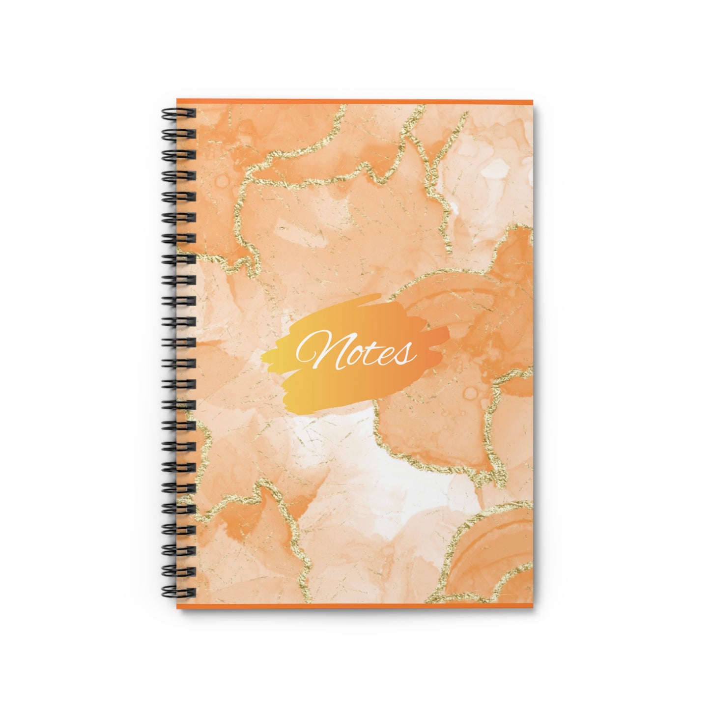Orange Marble Spiral Notebook - College Ruled Lines 6"x 8"