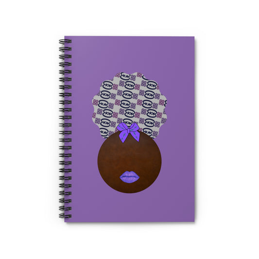 Purple Puff Spiral Notebook - College Ruled Lines 6"x8"