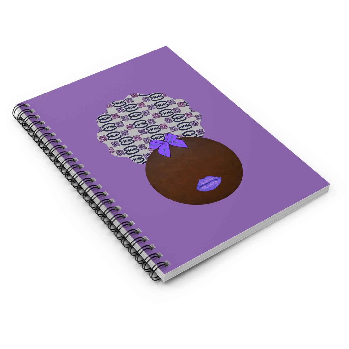 Purple Puff Spiral Notebook - College Ruled Lines 6"x8"