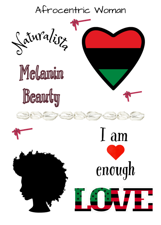 Afrocentric Woman Sticker Sheet-Eco Friendly