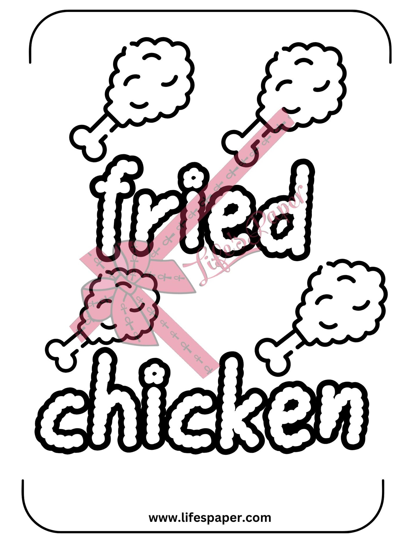 I Lift Forks Printable Coloring Page-Fried Chicken-Printable PDF