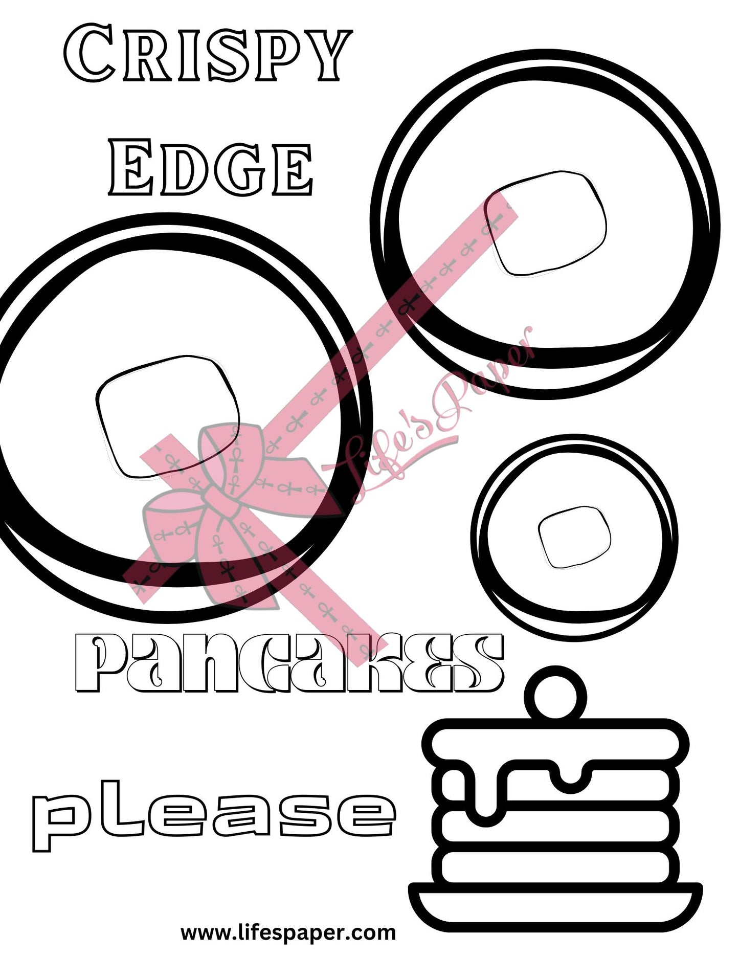 I Lift Forks Printable Coloring Page-Crispy Edge Pancakes-Printable PDF