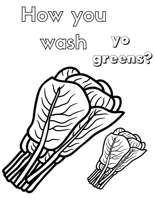 I Lift Forks Printable Coloring Page-Collards-Printable PDF