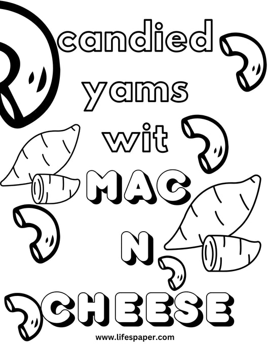 I Lift Forks Printable Coloring Page-MacNCheese-Printable PDF