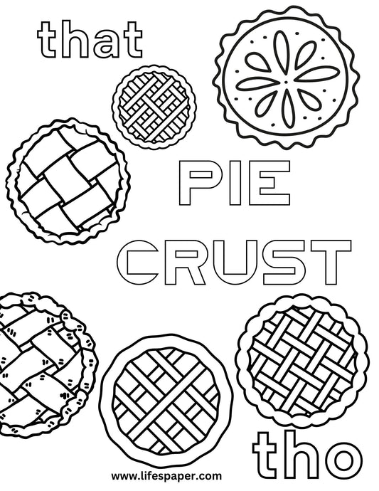 I Lift Forks Printable Coloring Page-Pie Crust-Printable PDF