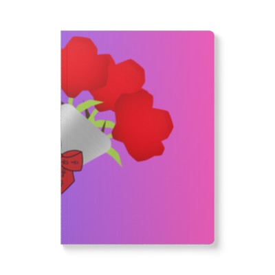 Red Flower Bouquet-Softcover Ruled Lines 6"x8"