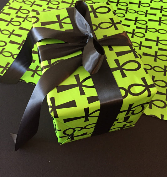 Ankh Green Gift Wrap Paper (Blackmas Stationery Collection)