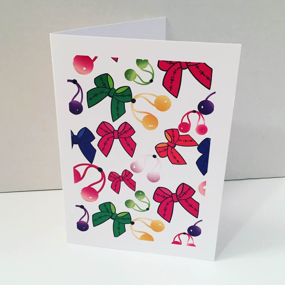 Bobbles and Bows Greeting Card-(single greeting card)